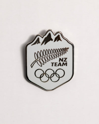 NZ Team Southern Alps Pin - White & Silver