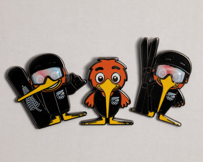 NZ Team Goldie Winter Olympics Pin Set
