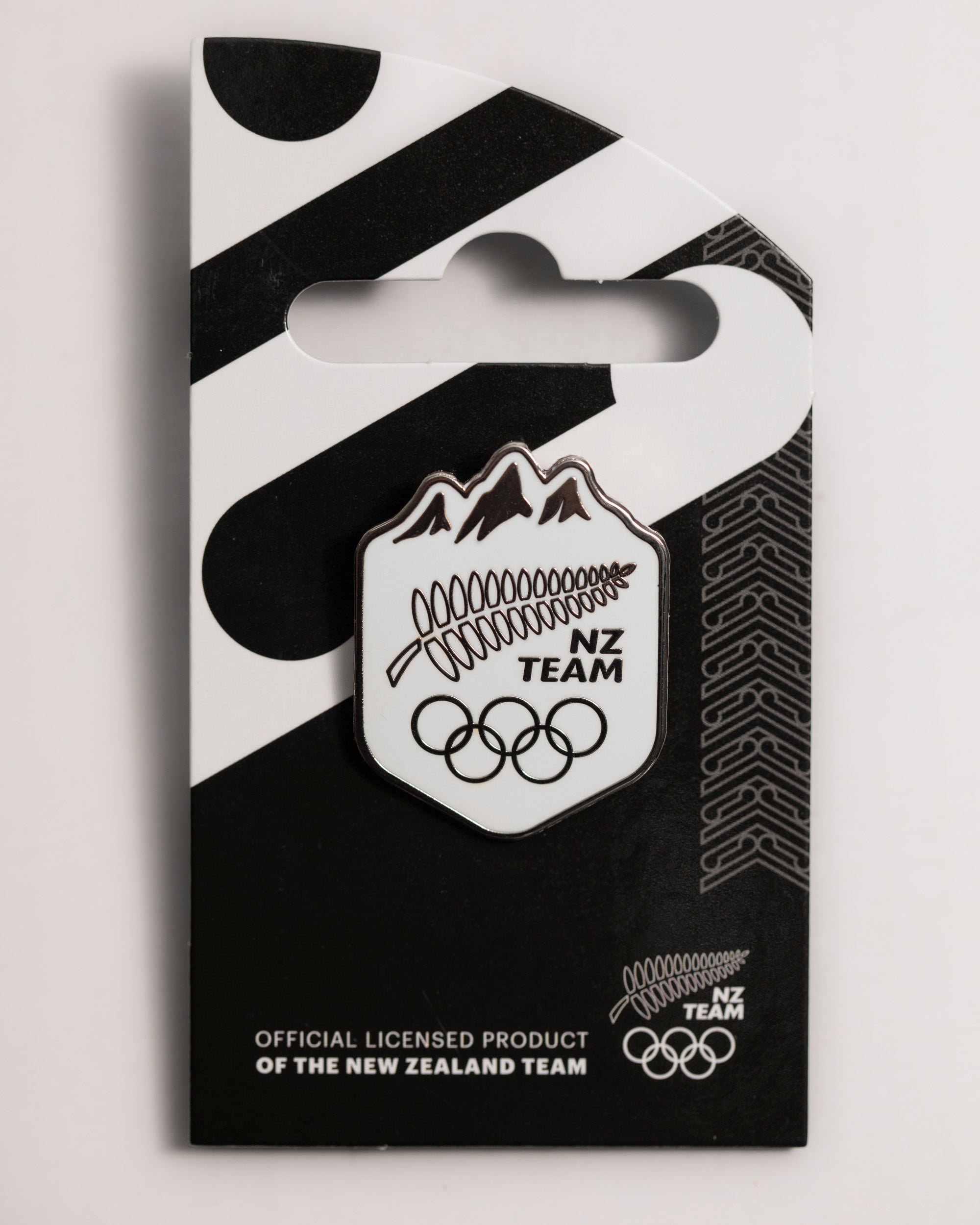 NZ Team Southern Alps Pin - White & Silver