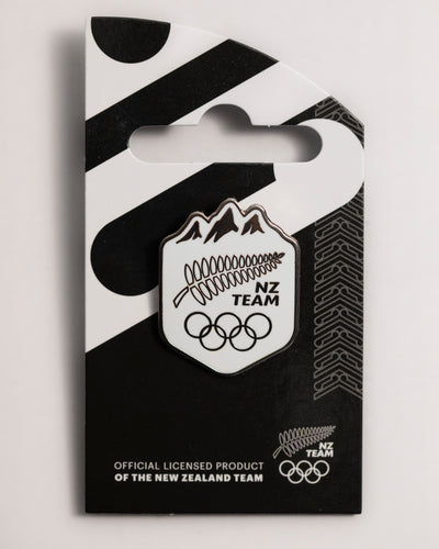 NZ Team Southern Alps Pin - White & Silver