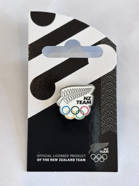 NZ Team Olympic Rings Pin - Paris 2024