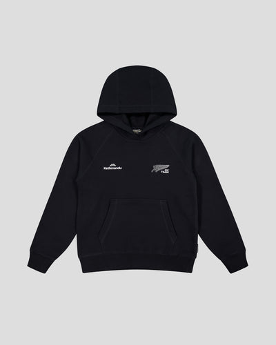 Black hoodie with white NZ Team branding